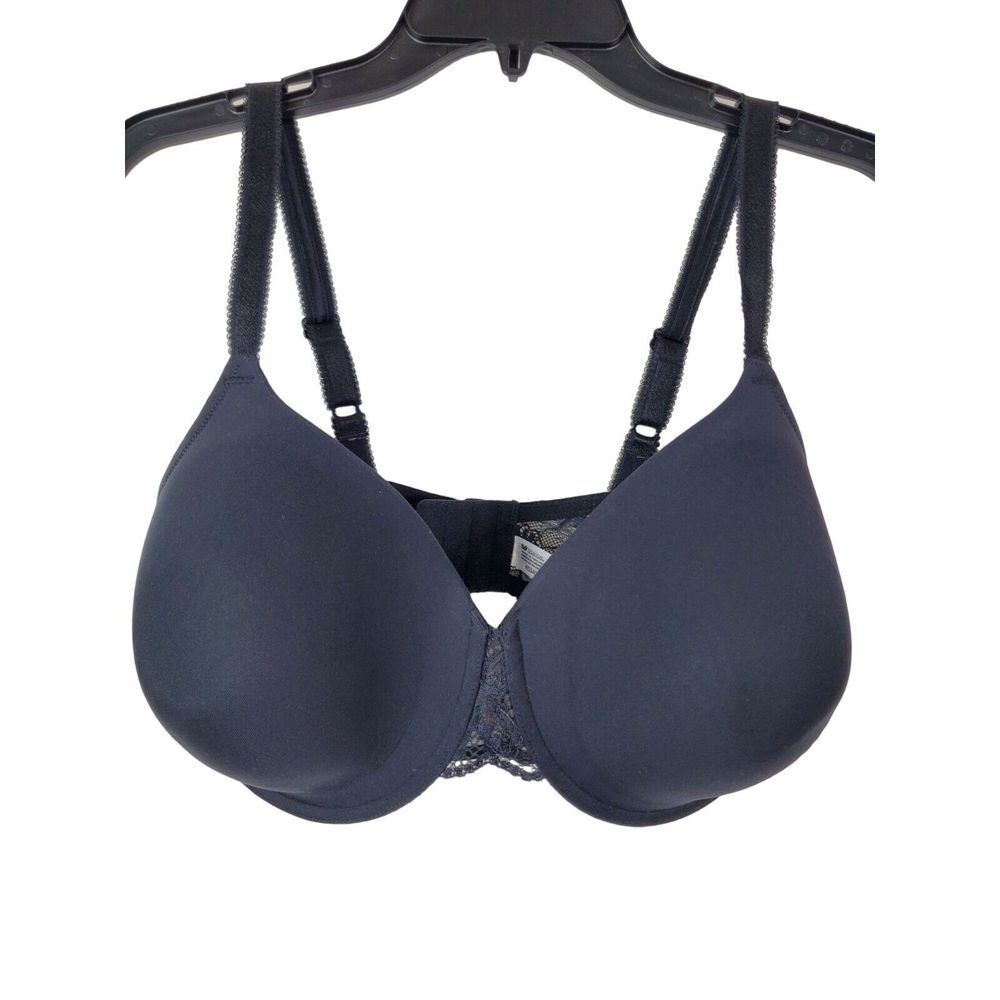 Wacoal 40DDD Black Lace Cotton Full Coverage Bra Style 85340 GUC